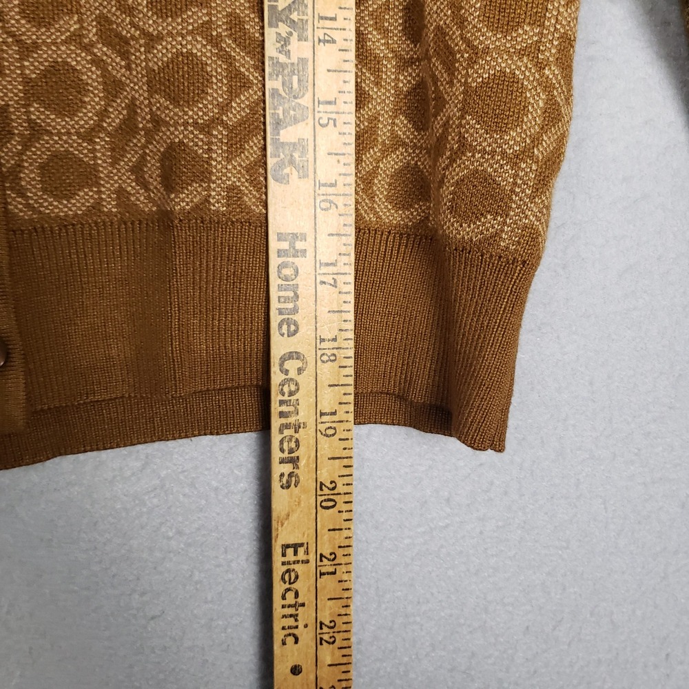 Calvin Klein Women's Size M Cardigan Sweater Brown CK Logo Print Monogram NWT - Picture 7 of 10